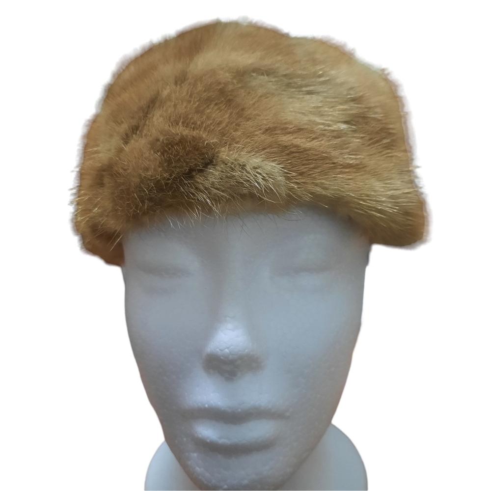 Vintage Fur Hat Beanie Rabbit Lined